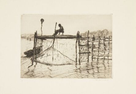 Archibald Standish Hartrick, ‘Salmon Nets on the Dee, Kirkcudbright’