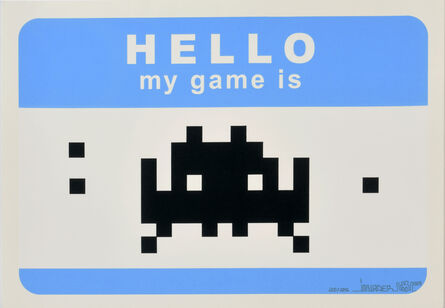 Invader, ‘Hello My Game Is (Blue)’, 2009