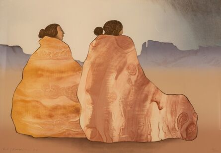 R.C. Gorman, ‘Two Women on Rock Texture Blanket’, 1981