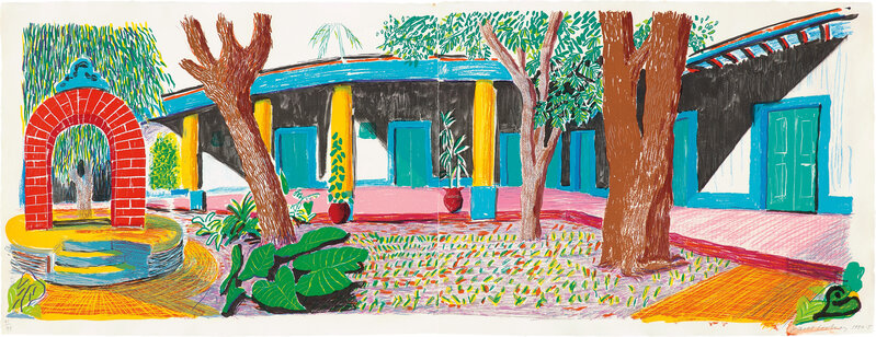 David Hockney, ‘Hotel Acatlán: Second Day, from the 'Moving Focus' Series’, 1984-85, Print, Lithograph in colors, on two sheets of TGL handmade paper (as issued), the full sheets., Phillips