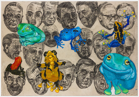 Robbie Conal, ‘Study for '90's Decade painting, 'Reign of Frogs'’, 1999