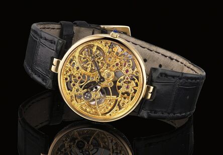 Patek Philippe, ‘A very rare and attractive yellow gold skeletonized wristwatch’, 1995