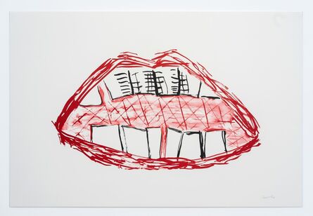 Rose Wylie, ‘Self-Portrait with Open Mouth’, 2017