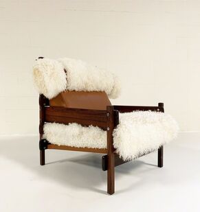 Sergio Rodrigues, ‘Sergio Rodrigues for Oca Solid Jacaranda Tonico Chair Restored in Gotland Sheepskin and Loro Piana Italian Buffalo Leather’, ca. 1960
