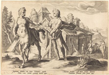 Workshop of Hendrik Goltzius after Hendrik Goltzius, ‘Apollo Entrusting Chirson with the Education of Aescalapius’