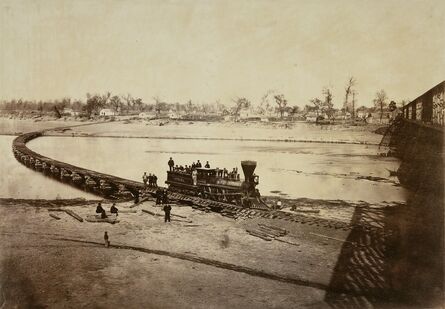 Alexander Gardner, ‘Leavenworth, Lawrence, and Galveston Railroad Bridge across the Kaw River at Lawrence, Kansas’, 1867