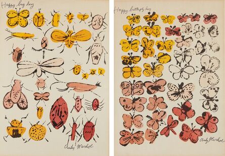 Andy Warhol, ‘Happy Bug Day; and Happy Butterfly Day’, 1955