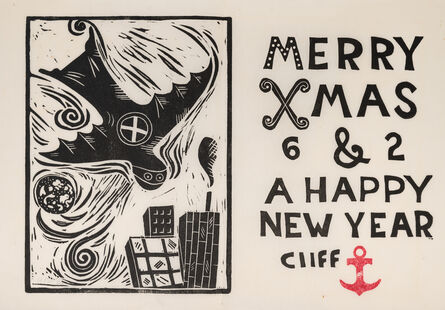 H.C. Westermann, ‘Merry Xmas 62 &amp; A Happy New Year with Disasters in the Sky # 1, 1962 (Christmas Card to the Artist's sister Martha Renner)’