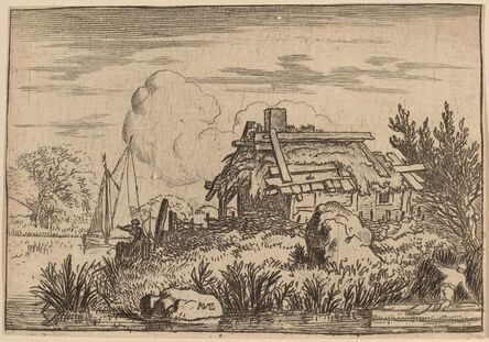 Allart van Everdingen, ‘Ruined Cottage, Surrounded by Water’, probably c. 1645/1656