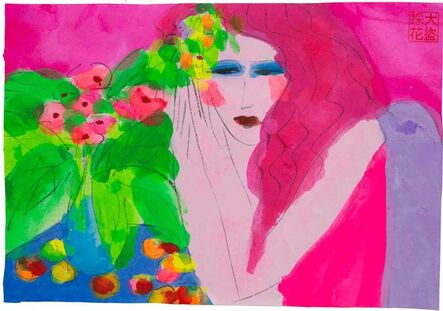 Walasse Ting 丁雄泉, ‘Pink Lady with Fruit and Flowers’, 1990-2000