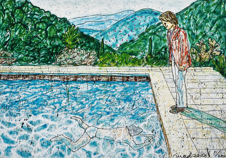 MADSAKI, ‘Portrait of an Artist (Pool with Two Figures) II (Inspired by David Hockney)’, 2020
