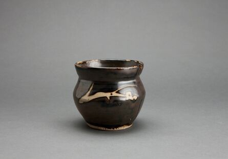 Shōji Hamada, ‘Jar, iron brown glaze with angled sides and mouth rim and decorated with sgraffito and abstract brushwork’, n/a