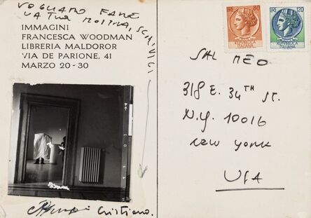 Francesca Woodman, ‘Postcard invitation for "Immagini" Exhibition’, 1978