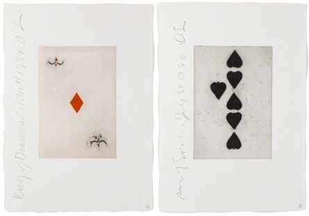 Donald Sultan, ‘King of Diamonds and Six of Spades from Playing Cards (two works)’, 1990