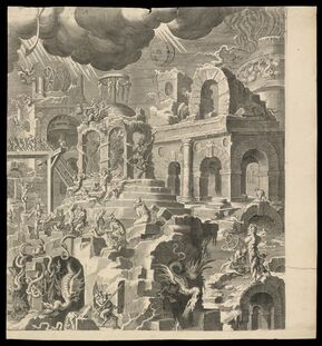 Pieter de Jode I, ‘Iudic˜ uniuersalis paradigma Sacrae Scripturae testimonijs confirmatum : detail’, 1726-1738