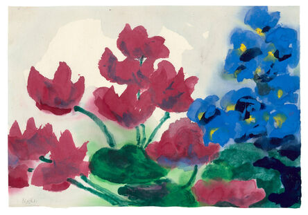 Emil Nolde, ‘Rote und blaue Blüten’, ca. 1952/55