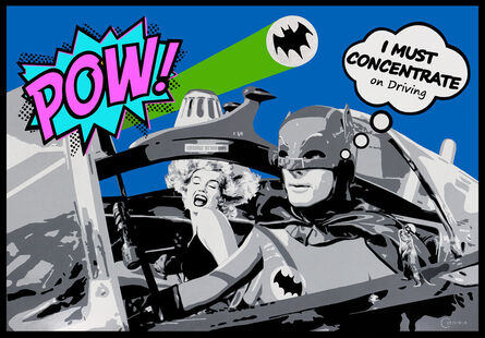 Ceravolo, ‘"PINK POW" Monoprint Batman and the Movie Star with iridescent acrylic on canvas’, 2023