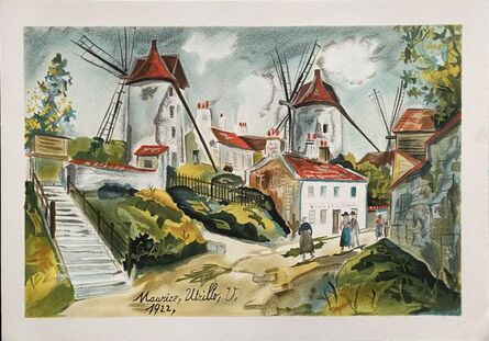 Maurice Utrillo, ‘Les trois moulins à Montmartre’, ca. 1990