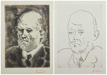 Pablo Picasso, ‘Portrait de Vollard I & III, from: La Suite Vollard’, 1937