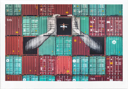 JR, ‘Ballerina in Containers, Holding Tight, le Havre, France, 2021’, 2022