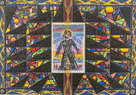 Jon Langford and Jim Sherraden, ‘Crossing the Line’, 2023