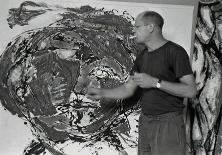 Tony Vaccaro, ‘Jackson Pollock painting at his home, East Hampton, 1953 ’