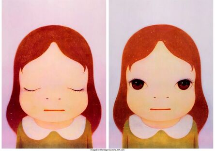 Yoshitomo Nara, ‘Cosmic Girl (Eyes Shut, Eyes Open) (two works)’, 2008