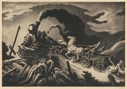 Thomas Hart Benton, ‘Wreck Of The Ol' 97 (F. 63)’, 1944