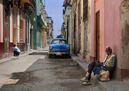 Neil O. Lawner, ‘Old Havana with Blue Car’