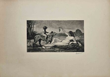 Félix Bracquemond, ‘Bacchante with a Panther’, 1884