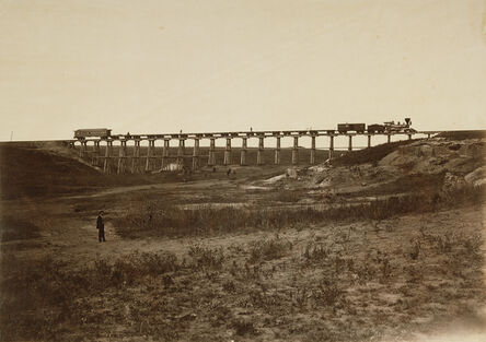Alexander Gardner, ‘Trestle Bridge Near Fort Harker, Kansas’, 1867