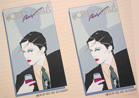 Patrick Nagel, ‘Mother Earth's Paris, American Bar and Restuurant - Rare Double Print Edition’, 1979