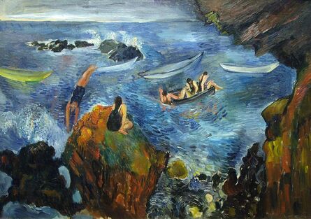 Bernard Karfiol, ‘Bathers in Boats’, ca. 1920