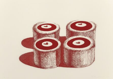 Wayne Thiebaud, ‘Cherry Cakes, from Recent Etchings II’, 1979