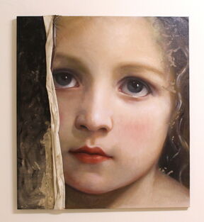Francesco Minuti, ‘Portrait of young girl, oil painting: 'THE VEIL OF MAYA'’, 2020