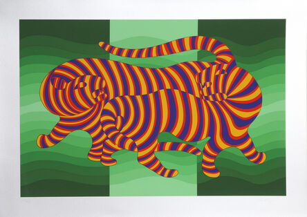 Victor Vasarely, ‘Two Tigers on Green’, 1980