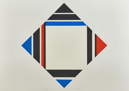 Ilya Bolotowsky, ‘Untitled (diamond with white interior) and Untitled (red, blue, black diamond)’, ca. 1970