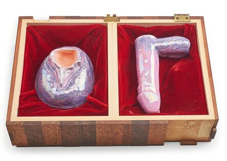 Stephen Kaltenbach, ‘Anniversary Cup Set (box with ceramic penis and vagina)’