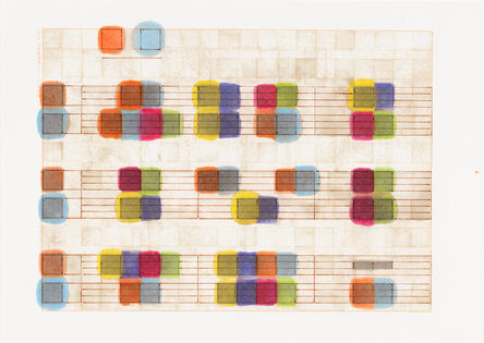 Julia Fish, ‘Study for Cadenza, after Hermitage Thresholds : spectrum transcription/s [ orange with blue / 1 ]’, 2023
