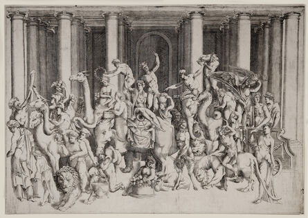 Enea Vico, ‘Bacchus and Ariadne on a Triumphal Chariot.’, ca. 1542