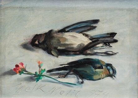 Melkiorre Melis, ‘Uccellini e fiore’, 1974