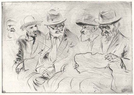 Joseph Margulies, ‘Park Bench Warmers or Discussing World Problems’, 1925