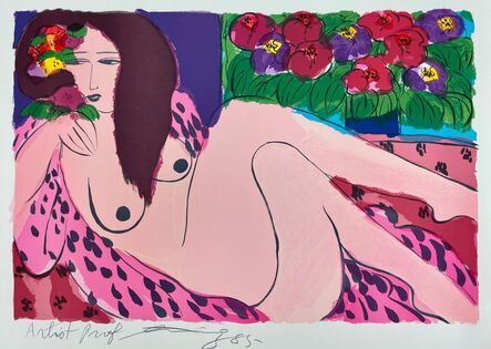 Walasse Ting 丁雄泉, ‘Cross-legged nude woman’, 1985