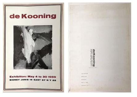 Willem de Kooning, ‘"de Kooning", Exhibition Invitation/Mailer/Poster, Sidney Janis Gallery NYC’, 1959