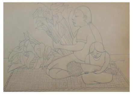 Diego Rivera, ‘Haciendo Ramos (Mujer con niña)’, 20th century