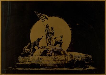 Banksy, ‘Gold Flag’, 2008