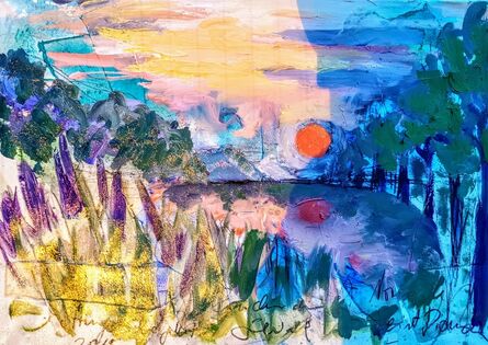 Norma de Saint Picman, ‘Water paintings summer 2019 - plein air in situ paintings, Strunjan, sunset 1’, 2019