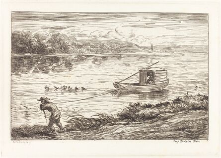 Charles François Daubigny, ‘Cabin Boy Pulling the Rope (Le Mousse tirant le cordeau)’, 1862