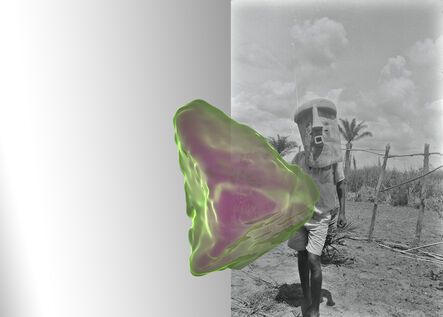 Sammy Baloji, ‘Hans Himmelheber, Man with mask, DR Congo, Luluwa region, 1939, scan of a Chalcopyrite from Kipushi mine, and your reflection in the mirror, 2020’, 2020
