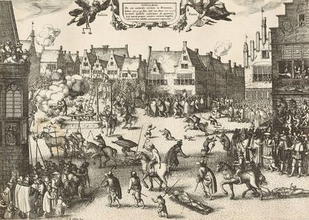 Claes Jansz Visscher, ‘Supplicium de octo coniuratis sumtum in Britannia (....) The execution of the conspirators in the Gunpowder Plot, 30 and 31 January 1606.’, 1606